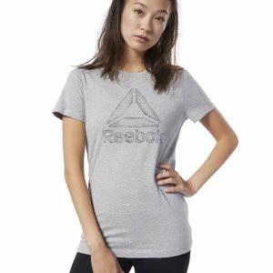 Koszulki Damskie Reebok Graphic Series Crew Szare PL 27MXAHJ